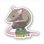 Sticker Souris comme Patinage en ligne avec Patins en lign (Devant)