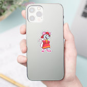 Sticker Souris comme pompier avec casque (Téléphone)
