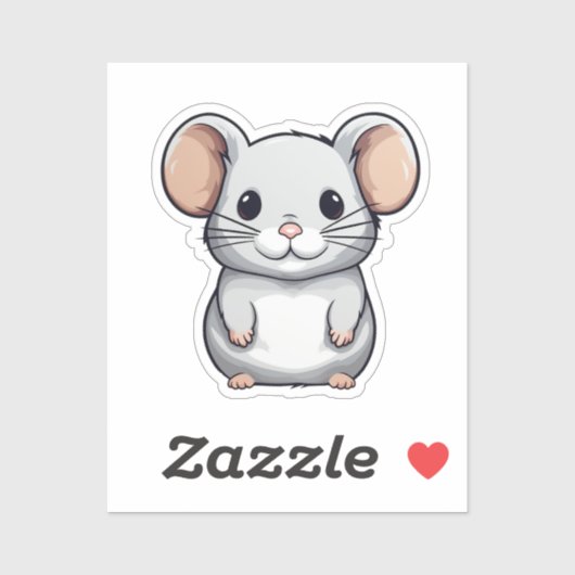 Sticker souris de dessin (Feuille)