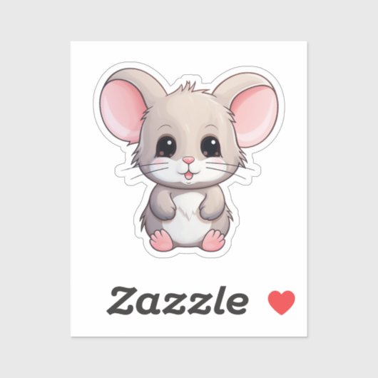 Sticker souris de dessin (Feuille)