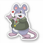 Sticker Souris en mariée avec costume (Devant)