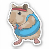 Sticker Souris en tant que coureur avec bandeau (Devant)