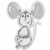 Sticker Souris et cookie noir et blanc (Devant)