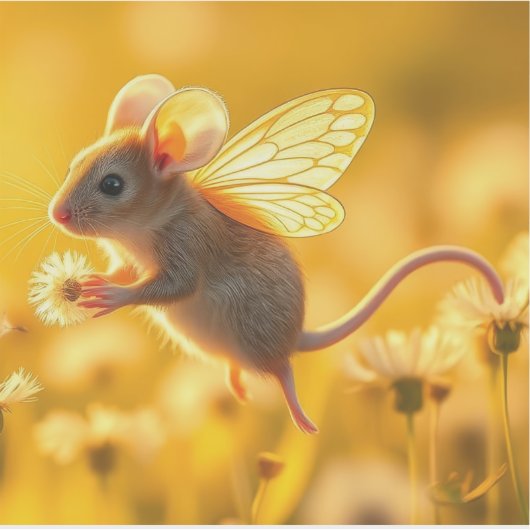 Sticker Souris Fée dans le jardin (Devant)