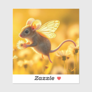 Sticker Souris Fée dans le jardin