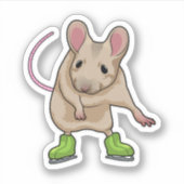 Sticker Souris Patinage sur glace Patins à glace (Devant)
