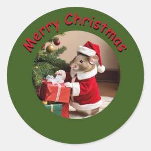 Sticker - Souris Père Noël