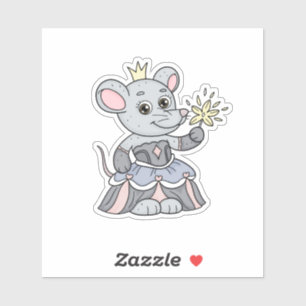 Sticker Souris princesse