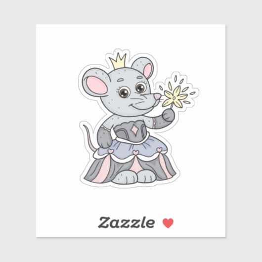Sticker Souris princesse (Feuille)