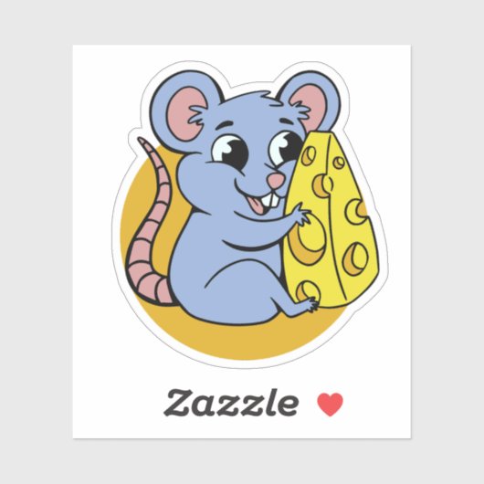 Sticker Souris sucrée avec fromage (Feuille)