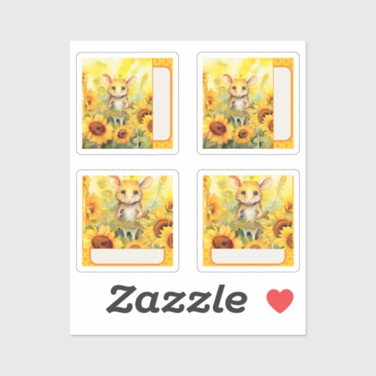 Sticker Souris tournesol (Feuille)