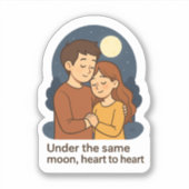 Sticker Sous La Même Lune Romantique (Devant)
