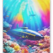 Sticker Sous-marin en Beau Océan (Devant)