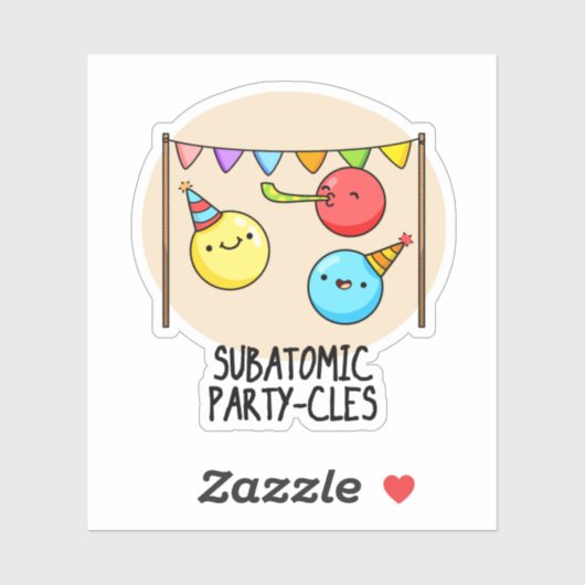 Sticker Sous-Parti Atomique - cycles Funny Science Pun (Feuille)