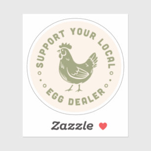 Sticker Soutenez votre marchand d'oeufs local amusant amou