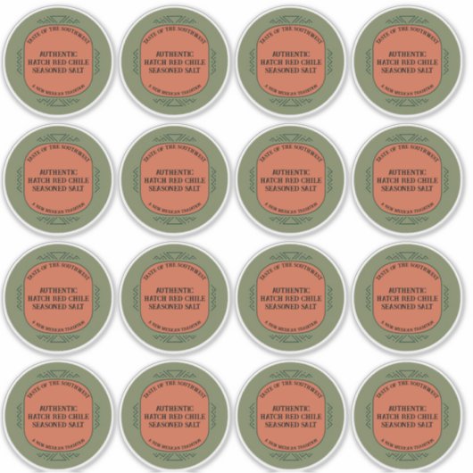 Sticker Southwestern Style Custom Jar Box Tin Label Set (Devant)