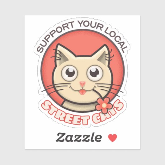 Sticker Soutien à vos chats de rue locaux (Feuille)
