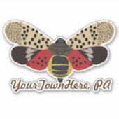 Sticker Souvenir Customisé à la lanternfly tachetée (Devant)