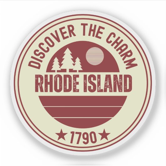 Sticker Souvenir de Rhode Island - Cadeau de l'État de RI (Devant)