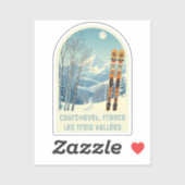 Sticker Souvenir de vacances ski de Courchevel France (Feuille)