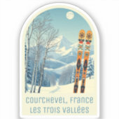 Sticker Souvenir de vacances ski de Courchevel France (Recto)