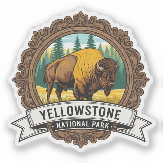 Sticker Souvenir du parc national de Yellowstone (Devant)