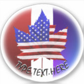 Sticker souvenir personnalisé Canada USA Decal (Devant)