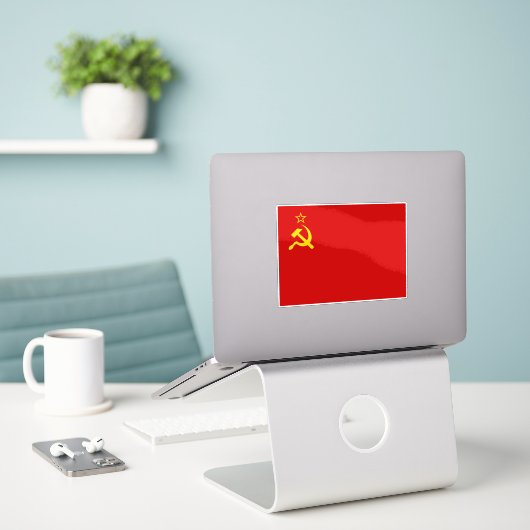 Sticker Soviet Union Flag, USSR, CCCP, Communism, Lenin (Ordinateur portable sur le bureau)