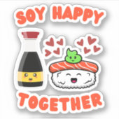 Sticker Soy Happy Ensemble Cute Soy Sauce Pun (Devant)