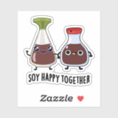 Sticker Soy Happy Ensemble Soy Sauce Pun (Feuille)