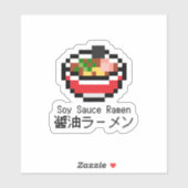 Sticker Soy Sauce Ramen Art Pixel Rétro (Feuille)