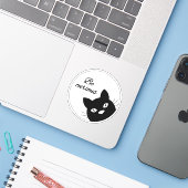 Sticker Soyez Curieux (Ordinateur portable avec iPhone)