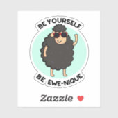 Sticker Soyez Ewenique Funny Sheep Pun (Feuille)