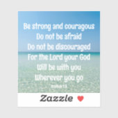Sticker Soyez fort Inspirationnel Bible Verse Beach Ordina (Feuille)
