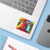 Sticker Soyez Fort, Soyez Courageux, Soyez Miraculeux (Ordinateur portable avec iPhone)