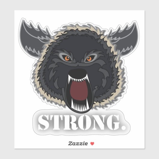 Sticker Soyez fort Wolf (Feuille)