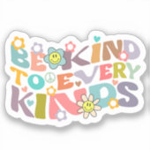 Sticker Soyez Gentil À Tout Point, Retro Vegan (Recto)