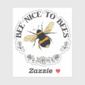 Sticker Soyez gentil avec les abeilles mignonnes Bumblebee (Feuille)