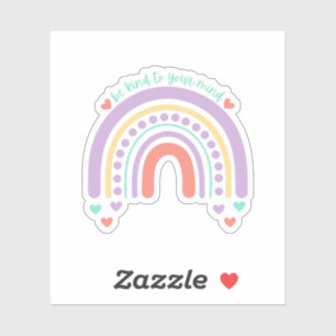 Sticker Soyez gentil avec votre esprit Rainbow Peach Can