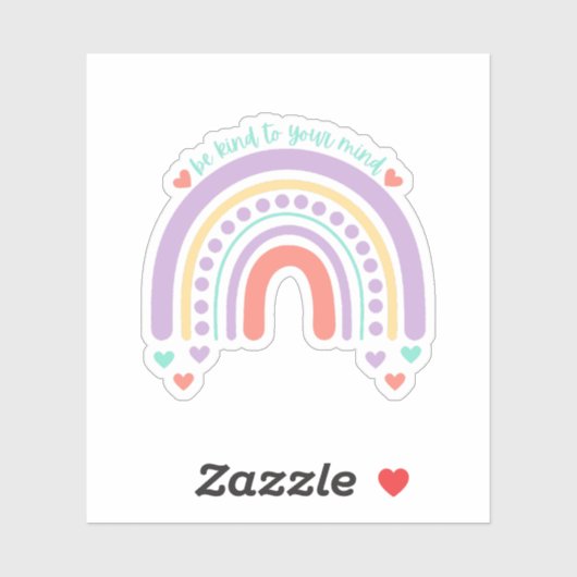 Sticker Soyez gentil avec votre esprit | Rainbow Peach Can (Feuille)