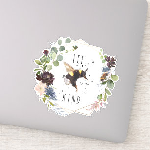 Sticker Soyez Gentil Citation Aquarelle Abeille Bourdon