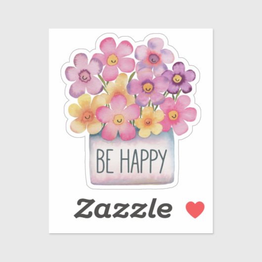 Sticker Soyez heureux (Feuille)