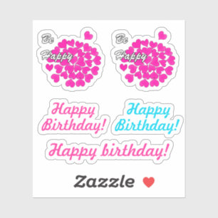 Sticker Soyez heureux !, typographie, souhait, coeur, mari