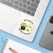 Sticker Soyez Positif Peu Importe Watt Funny Science Pun (Ordinateur portable avec iPhone)