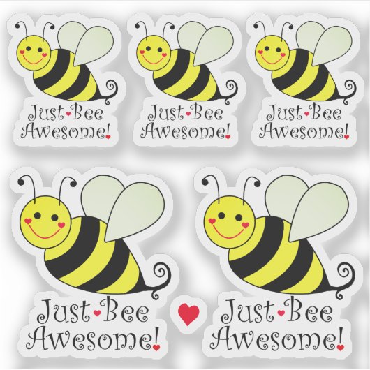 Sticker Soyez Simplement Génial Bumble Bees Contour Cut (Devant)