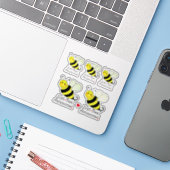 Sticker Soyez Simplement Génial Bumble Bees Contour Cut (Ordinateur portable avec iPhone)