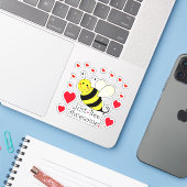 Sticker Soyez Simplement Génial Cute Bee Contour Cut (Ordinateur portable avec iPhone)