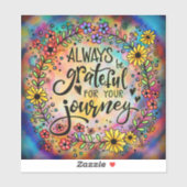 Sticker Soyez toujours reconnaissants pour vos fleurs de v (Feuille)