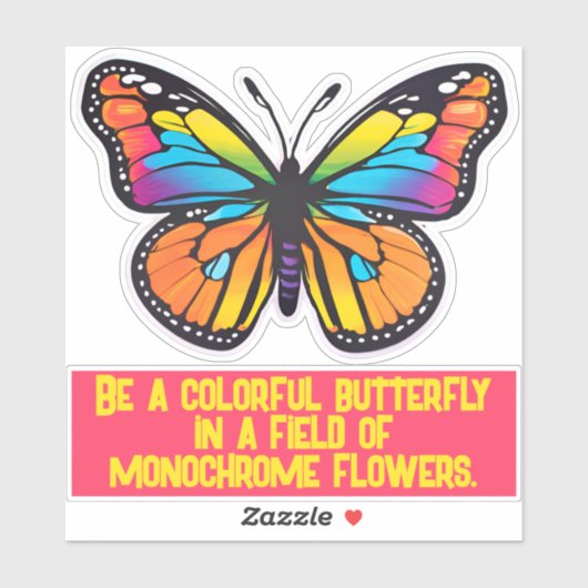 Sticker Soyez un papillon coloré... (Feuille)