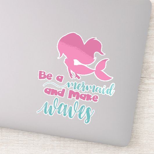 Sticker Soyez Une Sirène Et Faites Des Vagues, Une Sirène  (Détail)